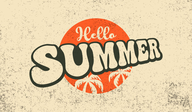 Hello Summer Colorful Vibrant Text Effect Design.
