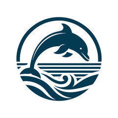 Dolphin Silhouette Clip art isolated vector illustration on a white background