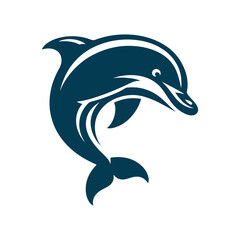 Dolphin Silhouette Clip art isolated vector illustration on a white background