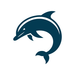 Dolphin Silhouette Clip art isolated vector illustration on a white background