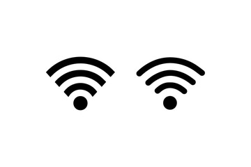 Wi-Fi Signal Strength Icons in Black and White. Vector icon.