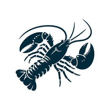 recommend clip art: Lobster, fish silhouette Clip art isolated vector illustration on white background