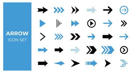 Arrow icons. Simple cursors, pointers and direction buttons vector illustration.