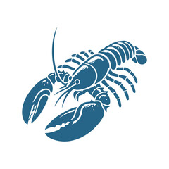Lobster, fish silhouette Clip art isolated vector illustration on white background