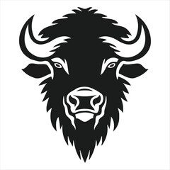 Silhouette bison logo design concept illustration © RABBI