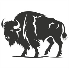 Silhouette bison logo design concept illustration