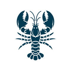 Lobster, fish silhouette Clip art isolated vector illustration on white background