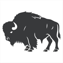Silhouette bison logo design concept illustration