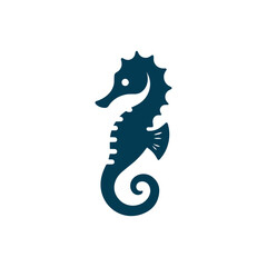 Seahorse silhouette Clip art isolated vector illustration on a white background