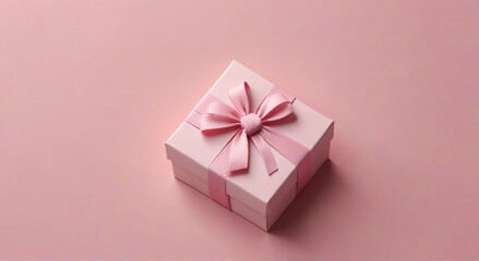 Fototapeta premium Soft Pink Gift Box Background for Romantic Themes