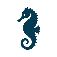 Seahorse silhouette Clip art isolated vector illustration on a white background