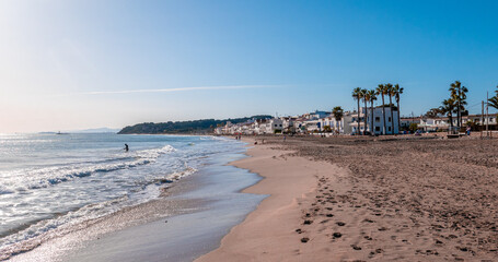 Altafulla, Catalunya, Spain: General view of Altafulla Beach 