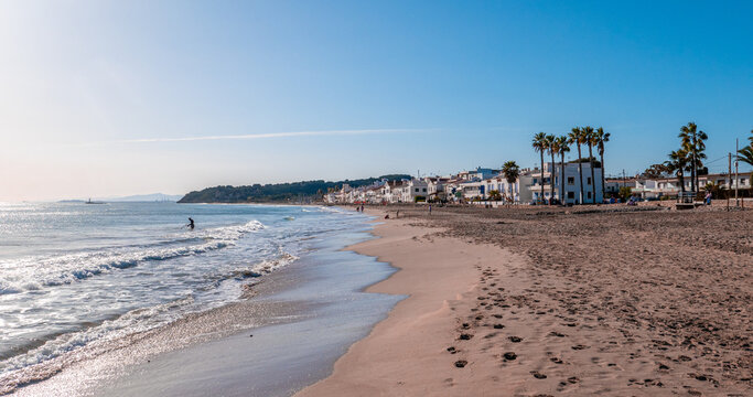 Altafulla, Catalunya, Spain: General view of Altafulla Beach 