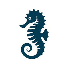 Seahorse silhouette Clip art isolated vector illustration on a white background