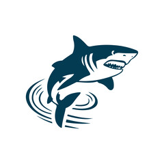 Shark Silhouette Clip art isolated vector illustration on a white background