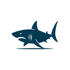 Shark Silhouette Clip art isolated vector illustration on a white background