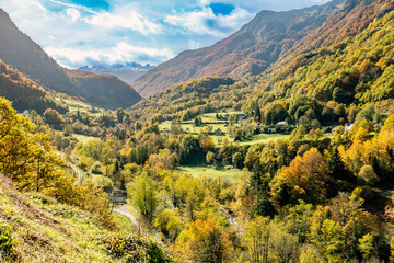 Urdos, Pyrenees-Atlantiques, France. Landscape in Pyrénées-Atlantiques.