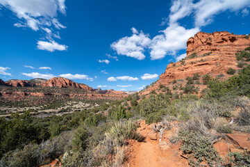 Naklejka premium Doe Mountain trail in Sedona, Arizona on a sunny spring day