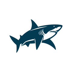 Shark Silhouette Clip art isolated vector illustration on a white background
