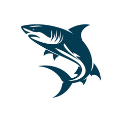 Obraz premium Shark Silhouette Clip art isolated vector illustration on a white background