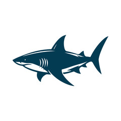 Shark Silhouette Clip art isolated vector illustration on a white background