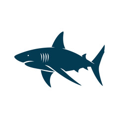 Fototapeta premium Shark Silhouette Clip art isolated vector illustration on a white background