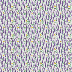 Lavender seamless pattern with flowers