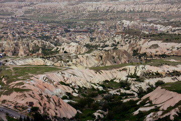 Fototapeta premium Panorama view from Uchisar Castle in Cappadocia, Turkey
