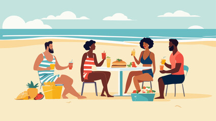 Fototapeta premium Family Lunch on the Beach