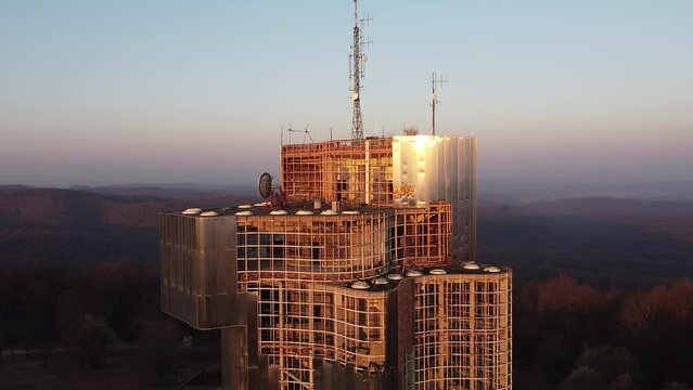 Drone Shot of huge abandoned Building, Petrova Gora, Croatia