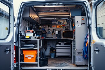 Mobile Car Diagnostic Service Van Equipped with Advanced Diagnostic Tools for On-Site Vehicle Checks