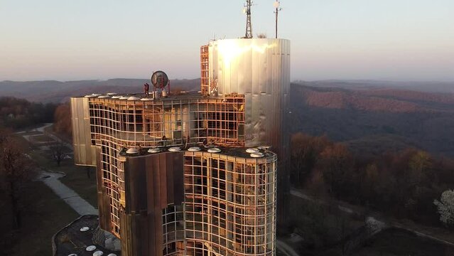 Drone Shot of huge abandoned Building, Petrova Gora, Croatia