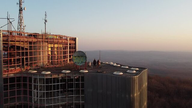 Drone Shot of huge abandoned Building, Petrova Gora, Croatia