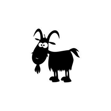 recommend clip art: Cartoon Silhouette of a Goat. Vector icon.