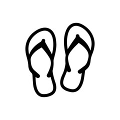 Pair of Simple Flip Flop Sandals. Vector icon.