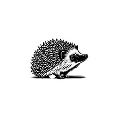 Intricate Hedgehog Silhouette. Vector icon.