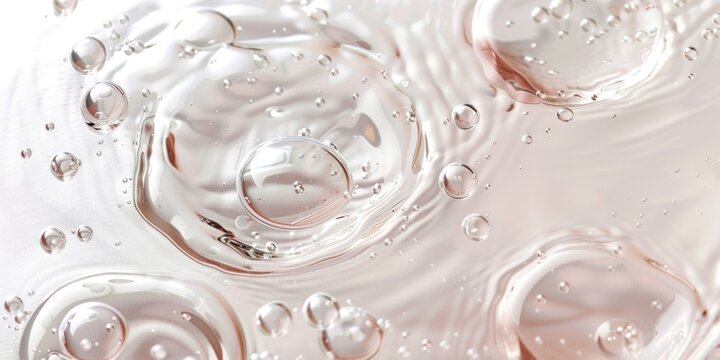 Close-up view of water bubbles on a surface, perfect for use in science and nature related content