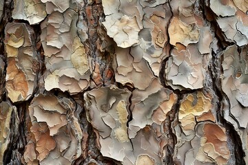 The rough texture of tree bark in high detail