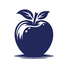 Apple Fruit silhouette Clip art isolated vector illustration on a white background