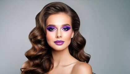 a beautiful woman with long brown curly hair