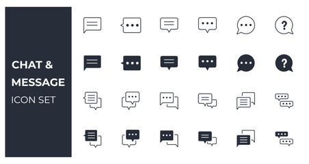Chat, massage and speech bubble icon 