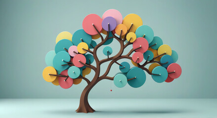 tree with colorful flowers