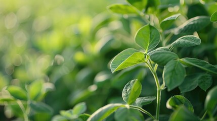Fototapeta premium A close-up of a plant with vibrant green leaves