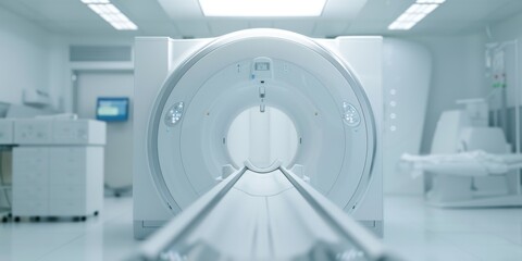 A large MRI machine in a hospital room