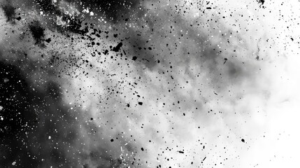 Abstract texture of monochrome particles in a grunge black and white pattern