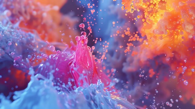 3D fluid simulation with colorful particles