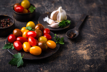 Assortment of different cherry tomatoes