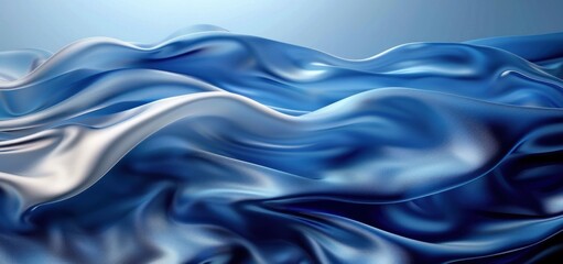 Abstract Blue Fabric Waves