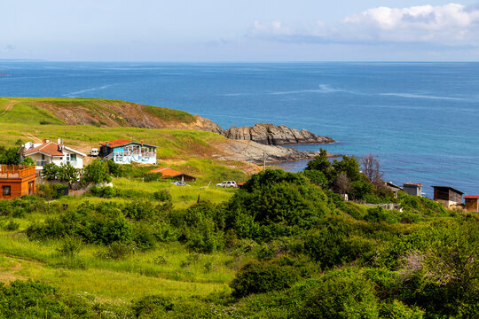 Elevated Bulgarian Black Sea shore view at Sinemorets, Tsarevo Municipality, Province of Burgas