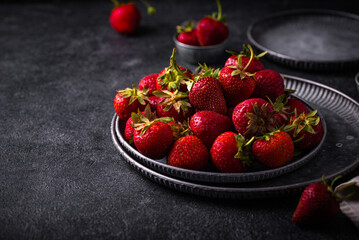 Fresh ripe sweet strawberry on table
